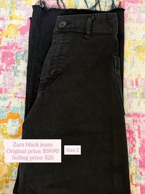 Zara Black Wide Leg Jeans